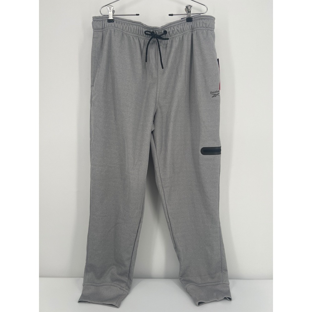 Reebok Men's Slim Fit Radar Jogger Pants Heather Gray XL Athletic Loungewear NWT